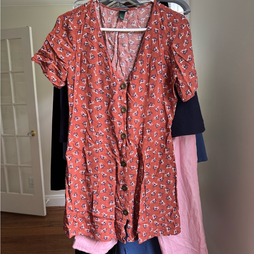Wild Fable Rust Floral Dress